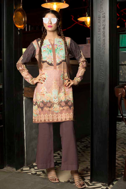 Elisa- Digital Embroidered Khaddar Unstitched Kurti