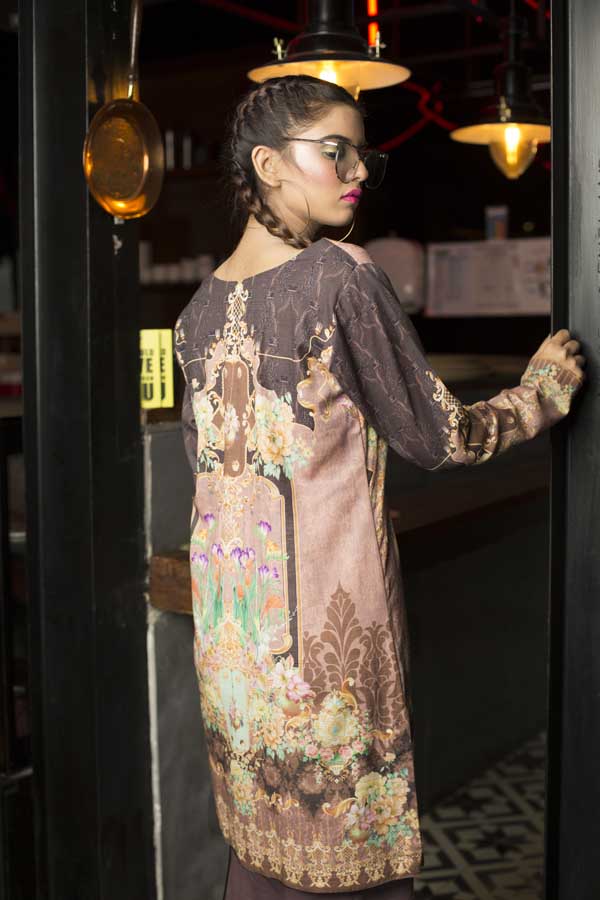 Elisa- Digital Embroidered Khaddar Unstitched Kurti