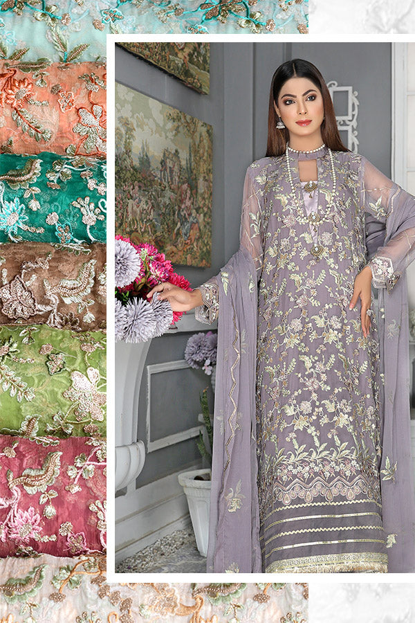 Dalmation - Luxury Desire Embroidered Chiffon 3PC