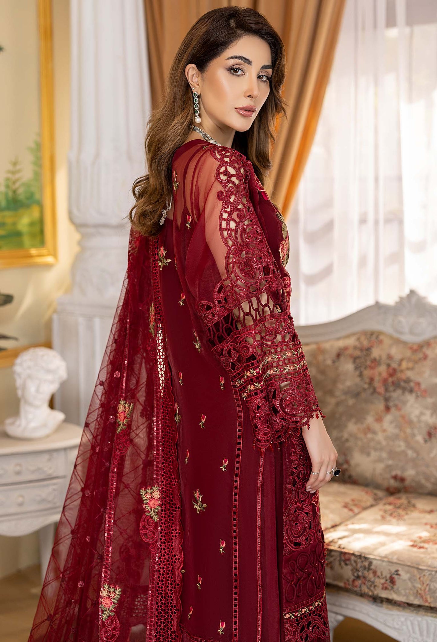 Gladiolus - Embroidered Organza