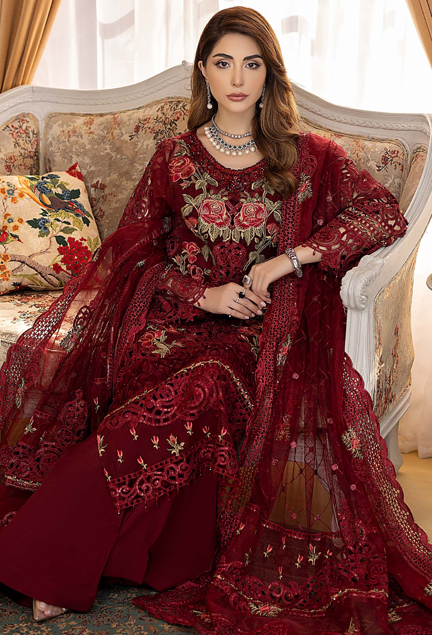 Gladiolus - Embroidered Organza