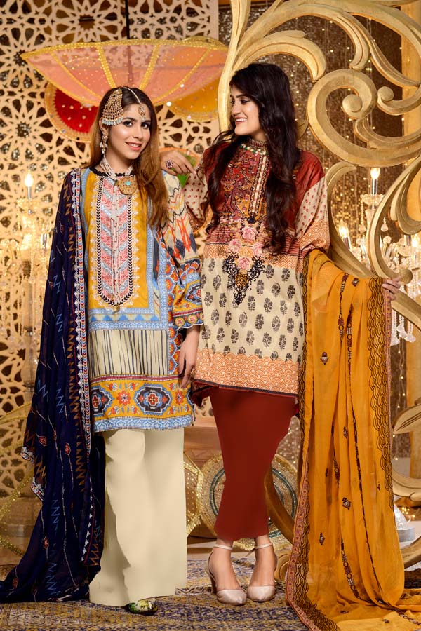 Beryl - Digital Embroidered Mesuri Lawn Unstitch (3 Piece)