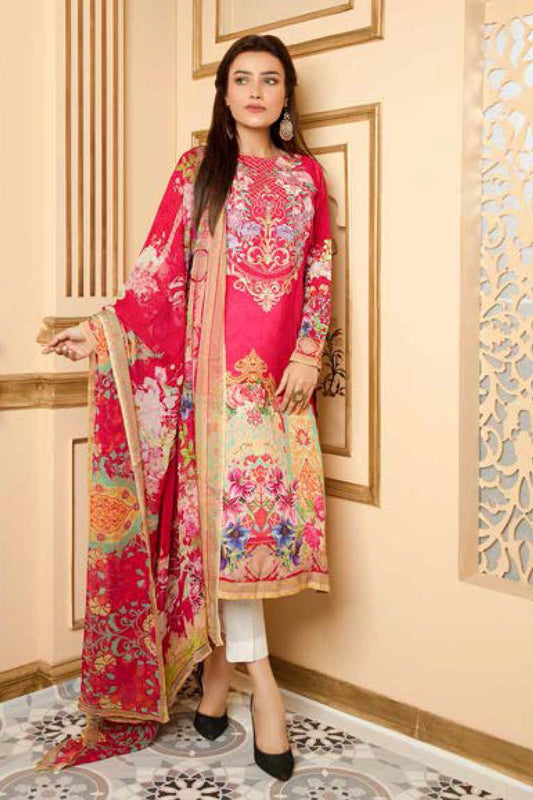 Boilen - Digital Printed and Embroidered Linen 3PC