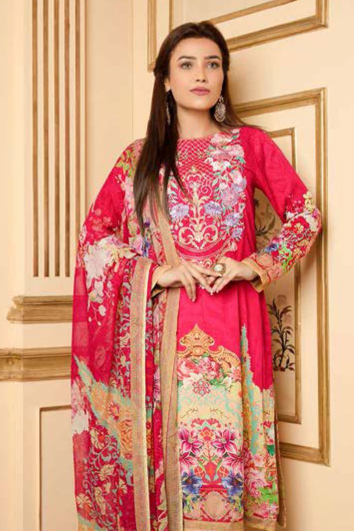 Boilen - Digital Printed and Embroidered Linen 3PC