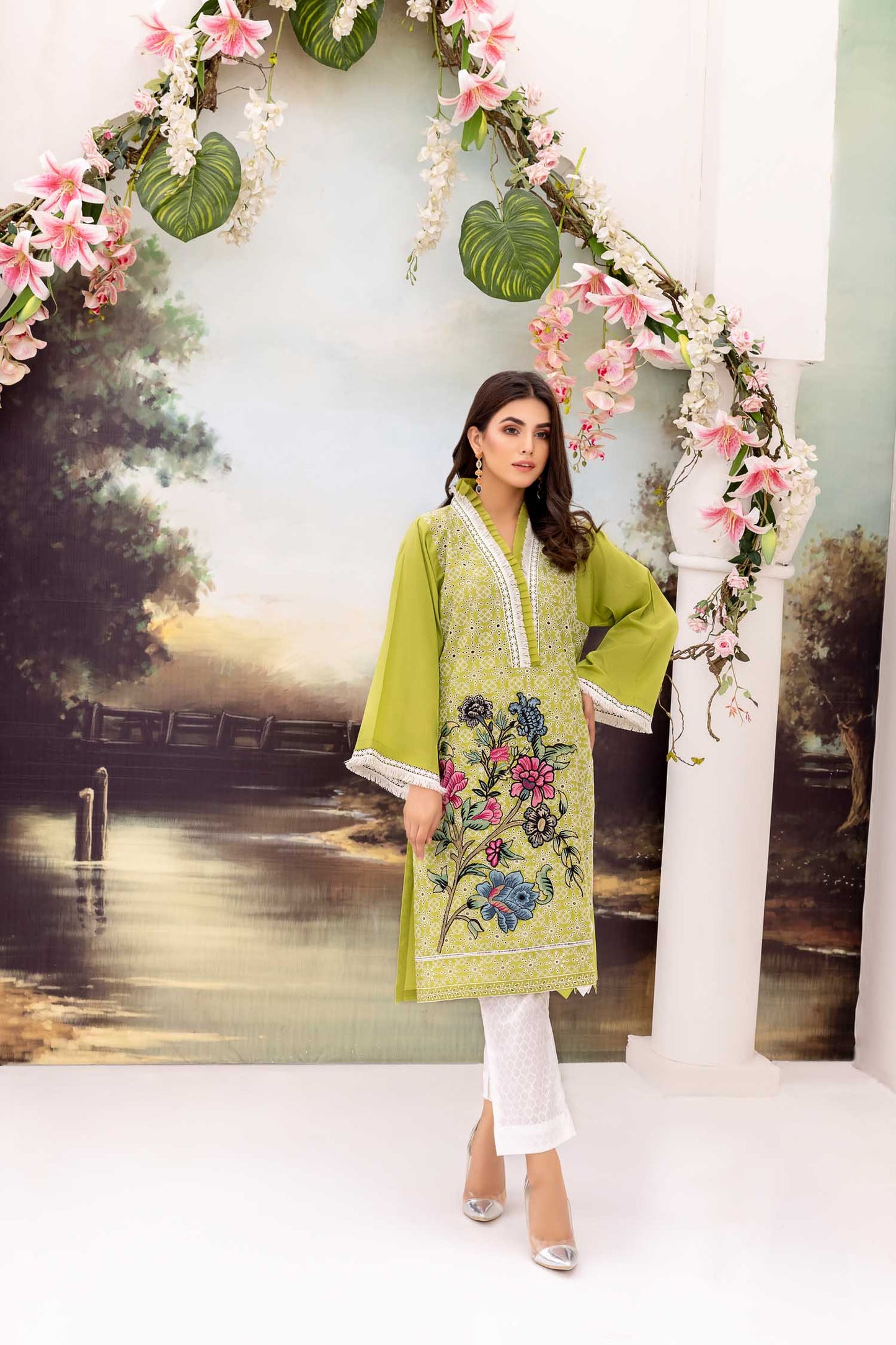 Discerning - Embroidered Schiflli Lawn Stitched