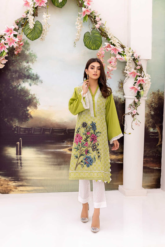 Discerning - Embroidered Schiflli Lawn Stitched