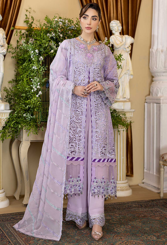 Chicory - Embroidered Organza Stitched