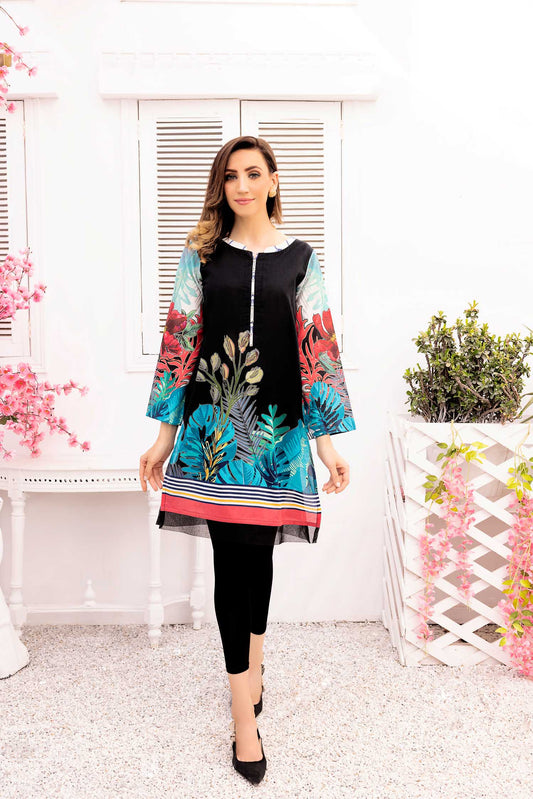 Deep Mix - Digital Printed Stitched Lawn Kurti