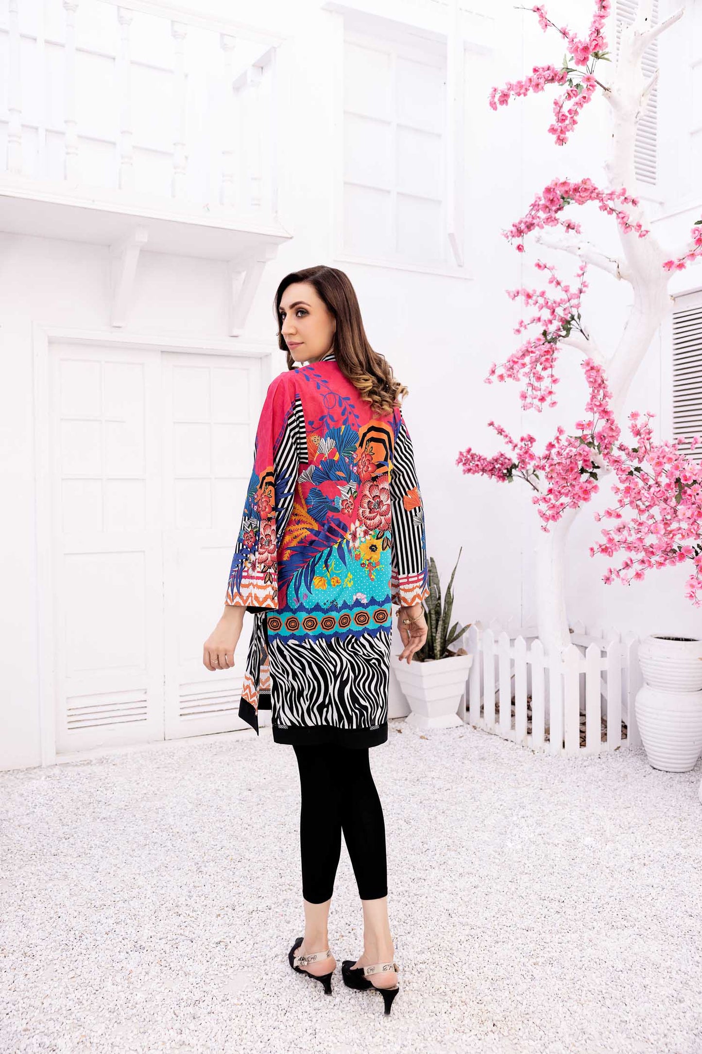 Bloom Fins - Digital Printed Stitched Lawn Kurti