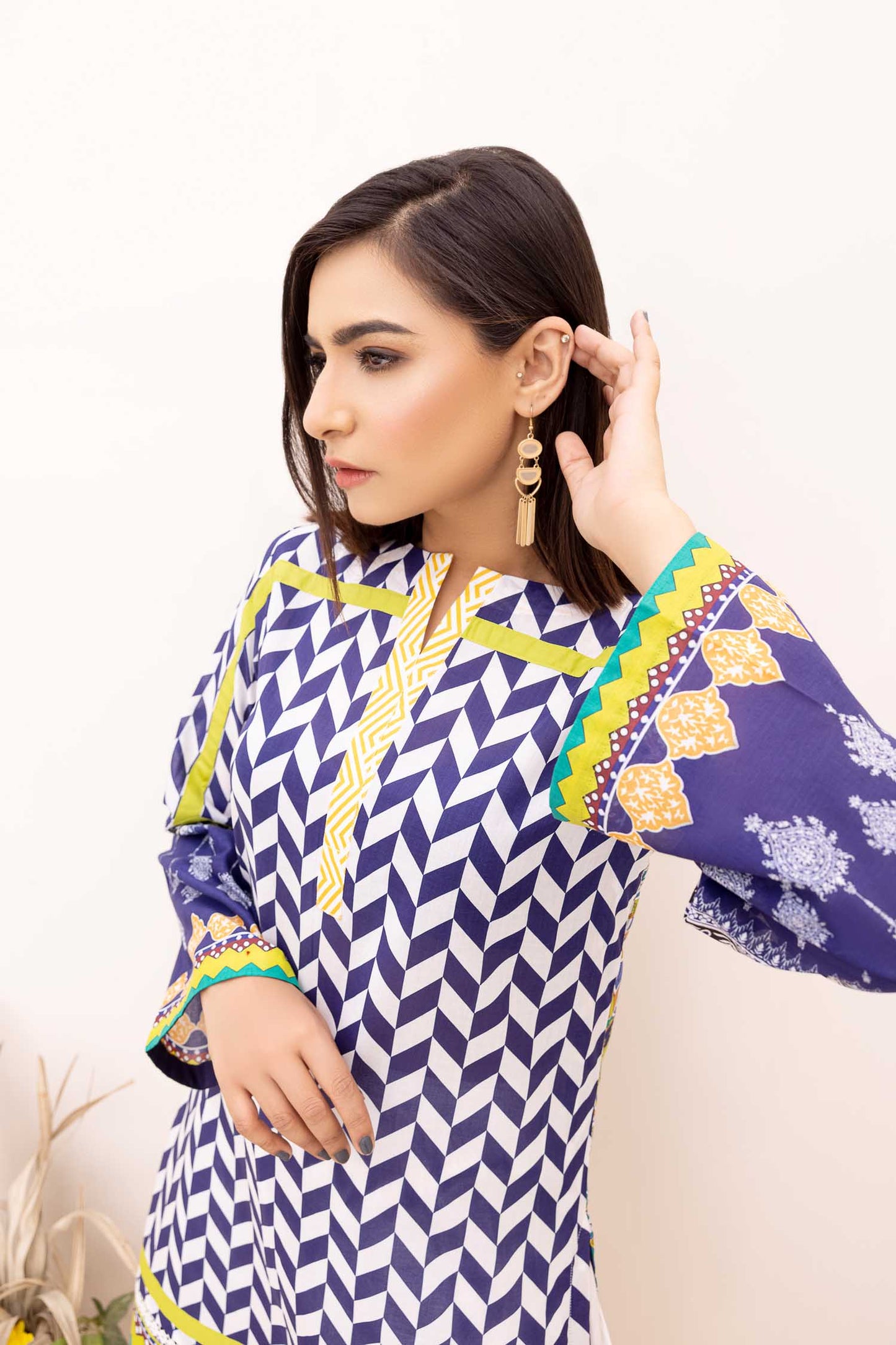 Blue Fed - Digital Printed Stitched Lawn Kurti