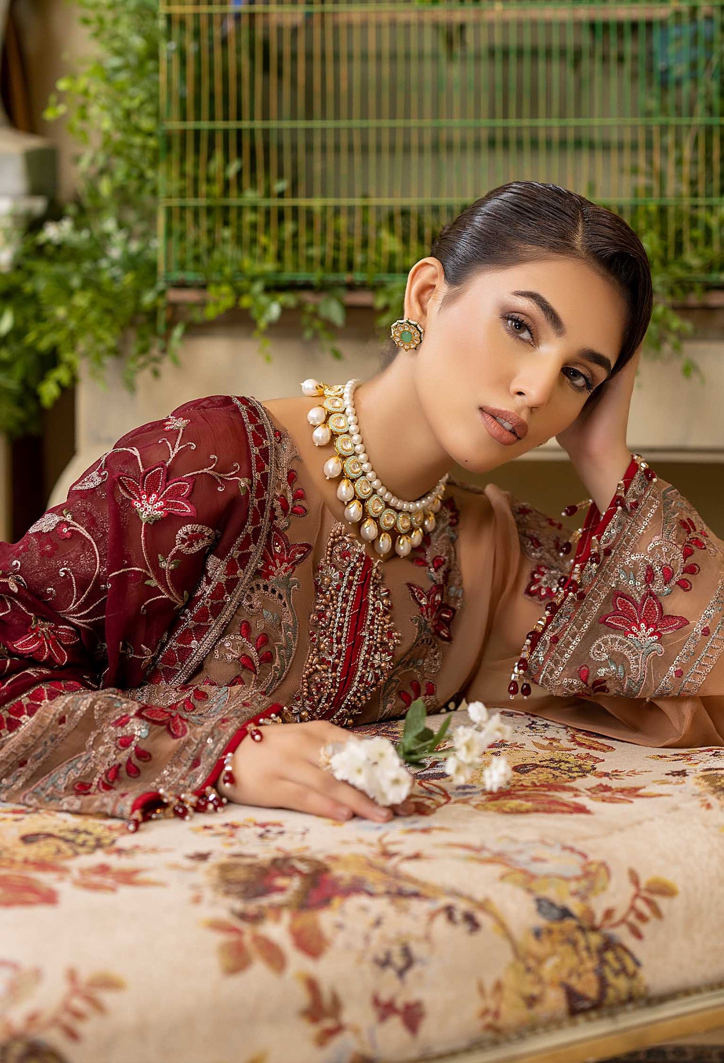 Bazel Cent - Embroidered Organza