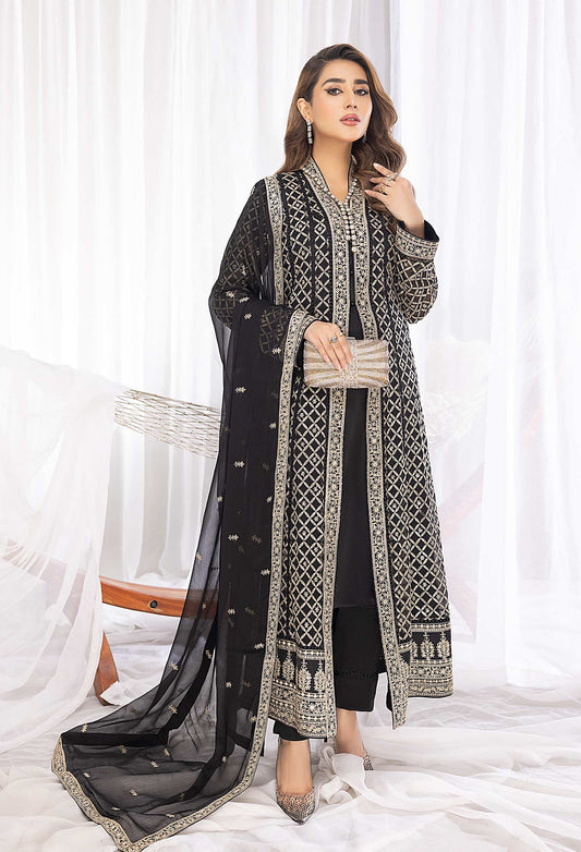 Bloom Stars - Embroidered Chiffon Gown Pret 3PC