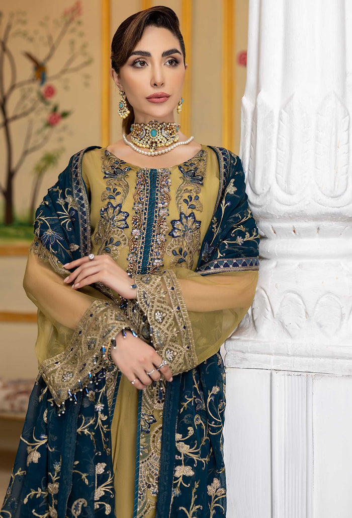 Royal Fusion B - Embroidered Organza Stitched