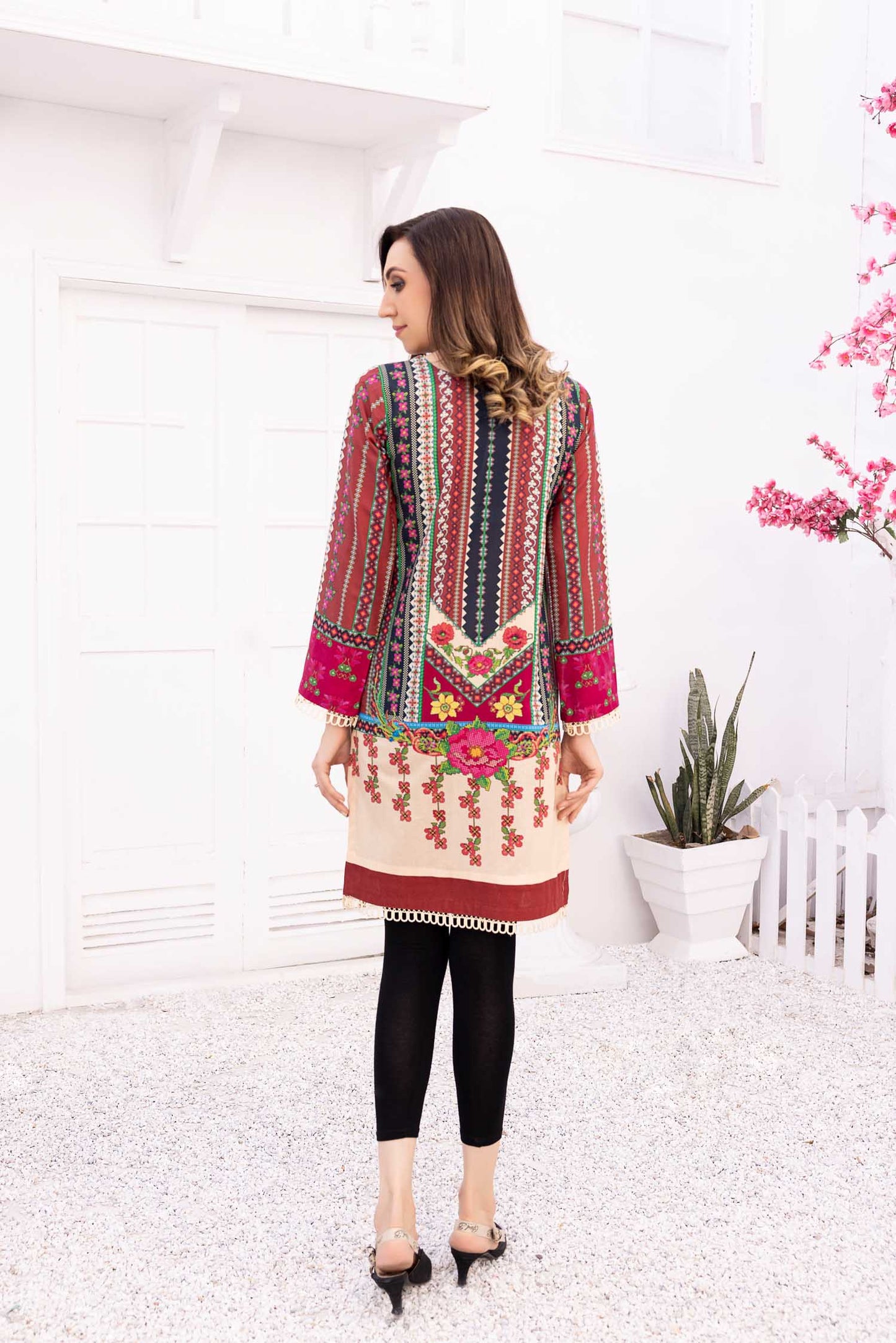 Dephin - Digital Printed Stitched Lawn Kurti