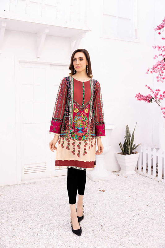 Dephin - Digital Printed Stitched Lawn Kurti