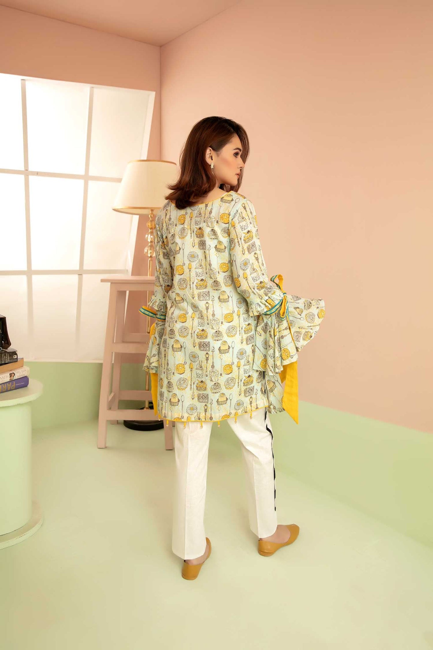 Flowered - Digital Printed Stitched Lawn Kurti