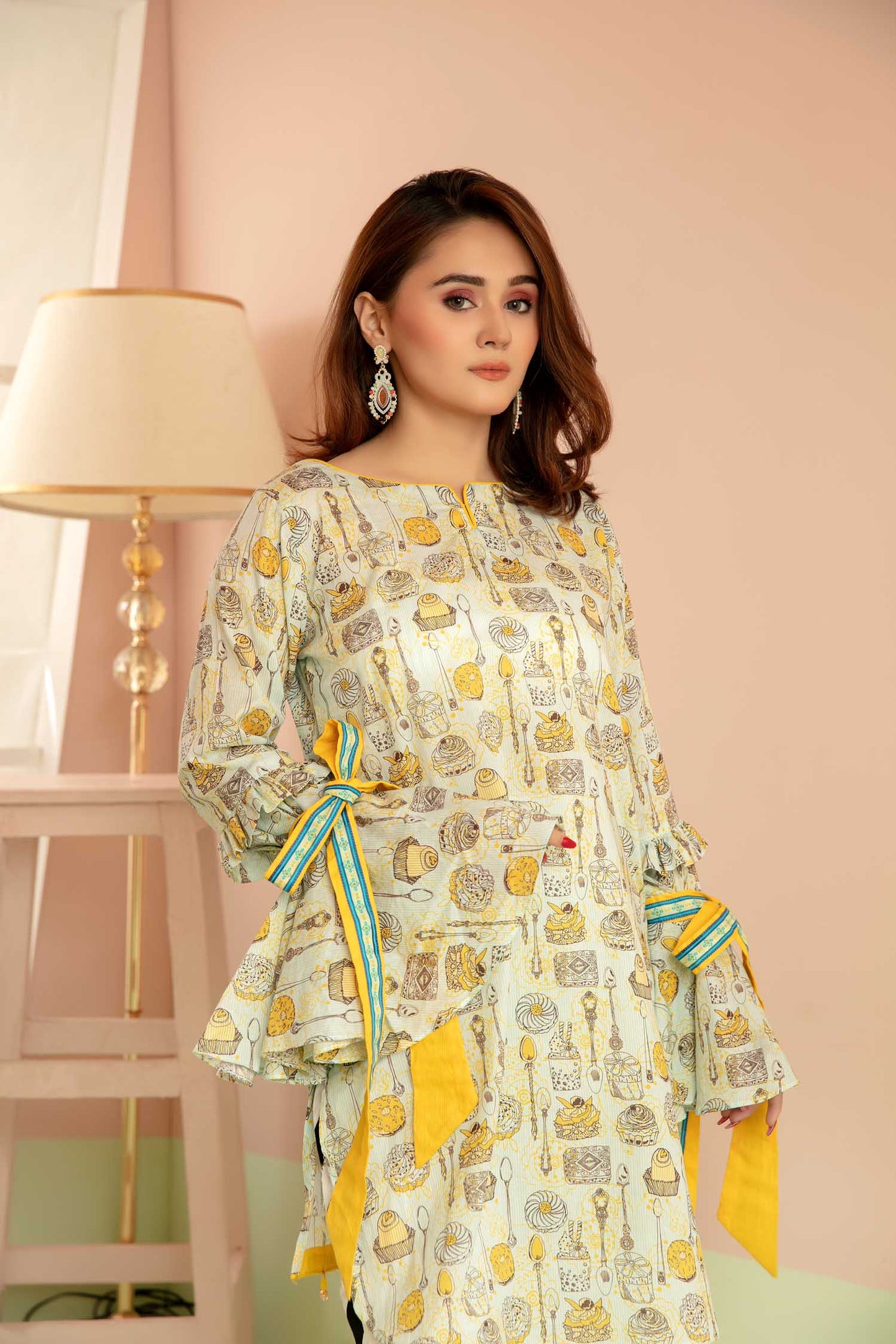 Flowered - Digital Printed Stitched Lawn Kurti