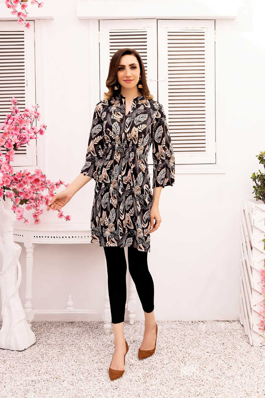 Midnight Rush - Digital Printed Stitched Lawn Kurti
