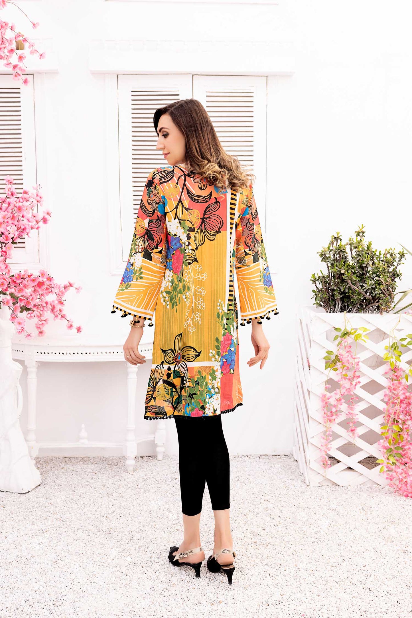 Charm Pattern - Digital Printed Stitched Lawn Kurti