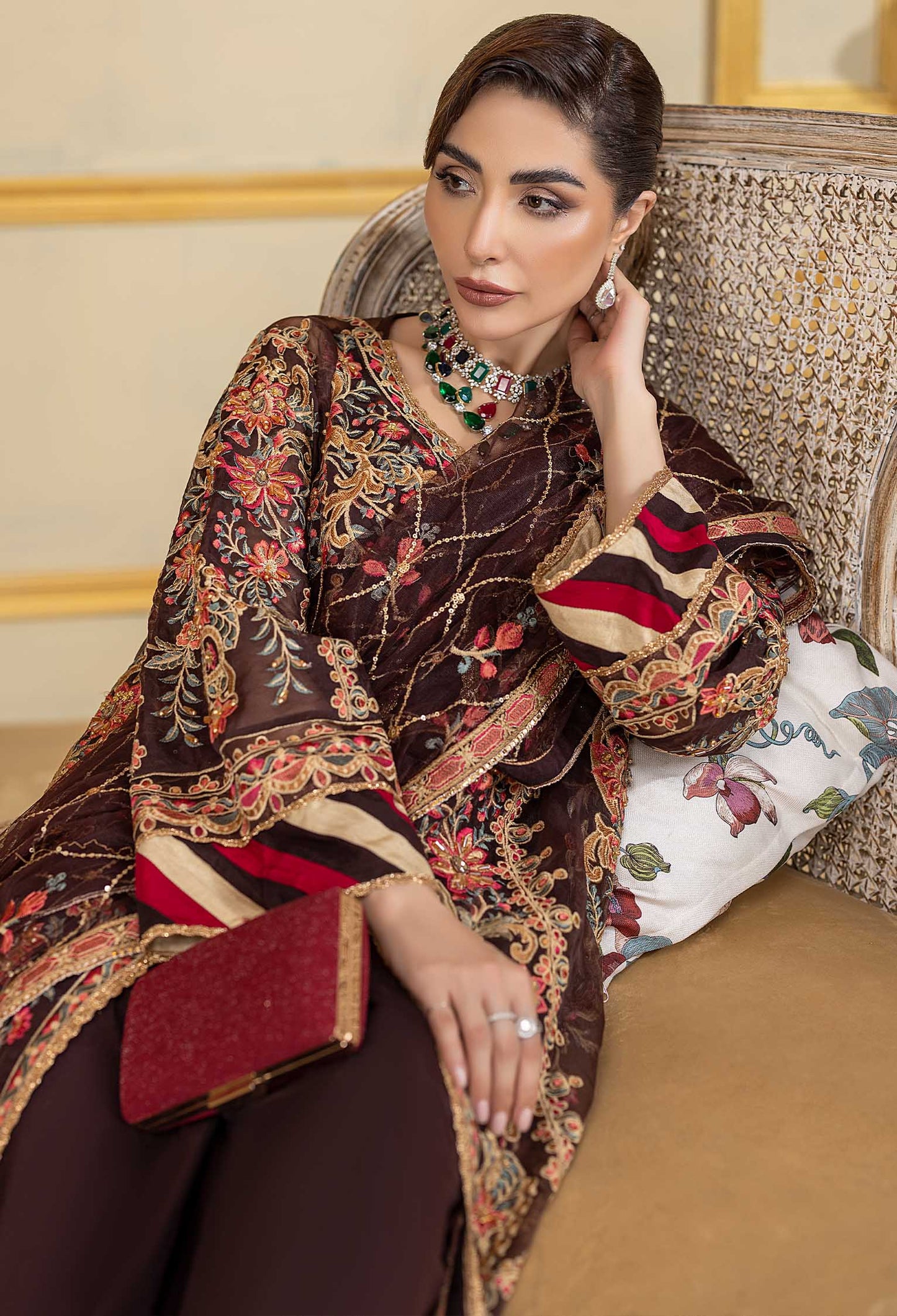 Imperial Era - Embroidered Organza Stitched