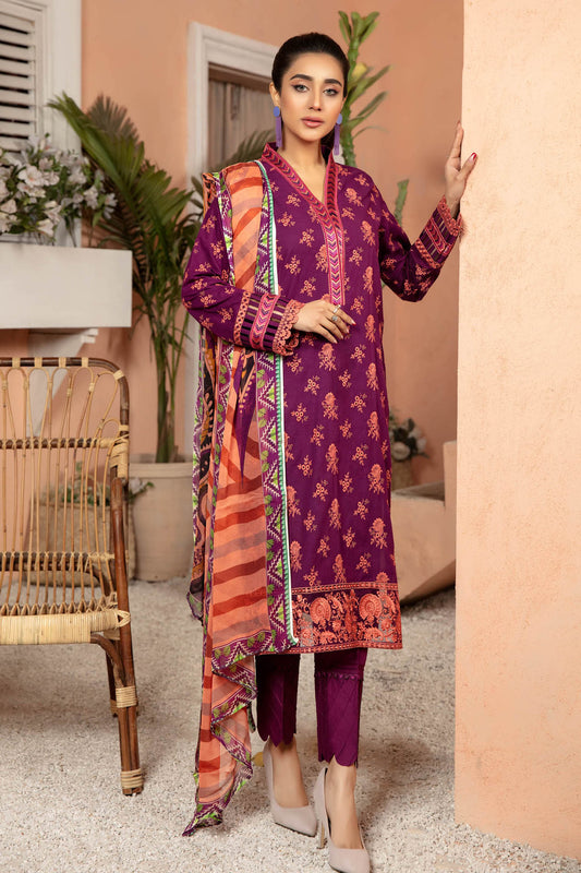 Pompadour - Embroidered Lawn Stitched 3PC