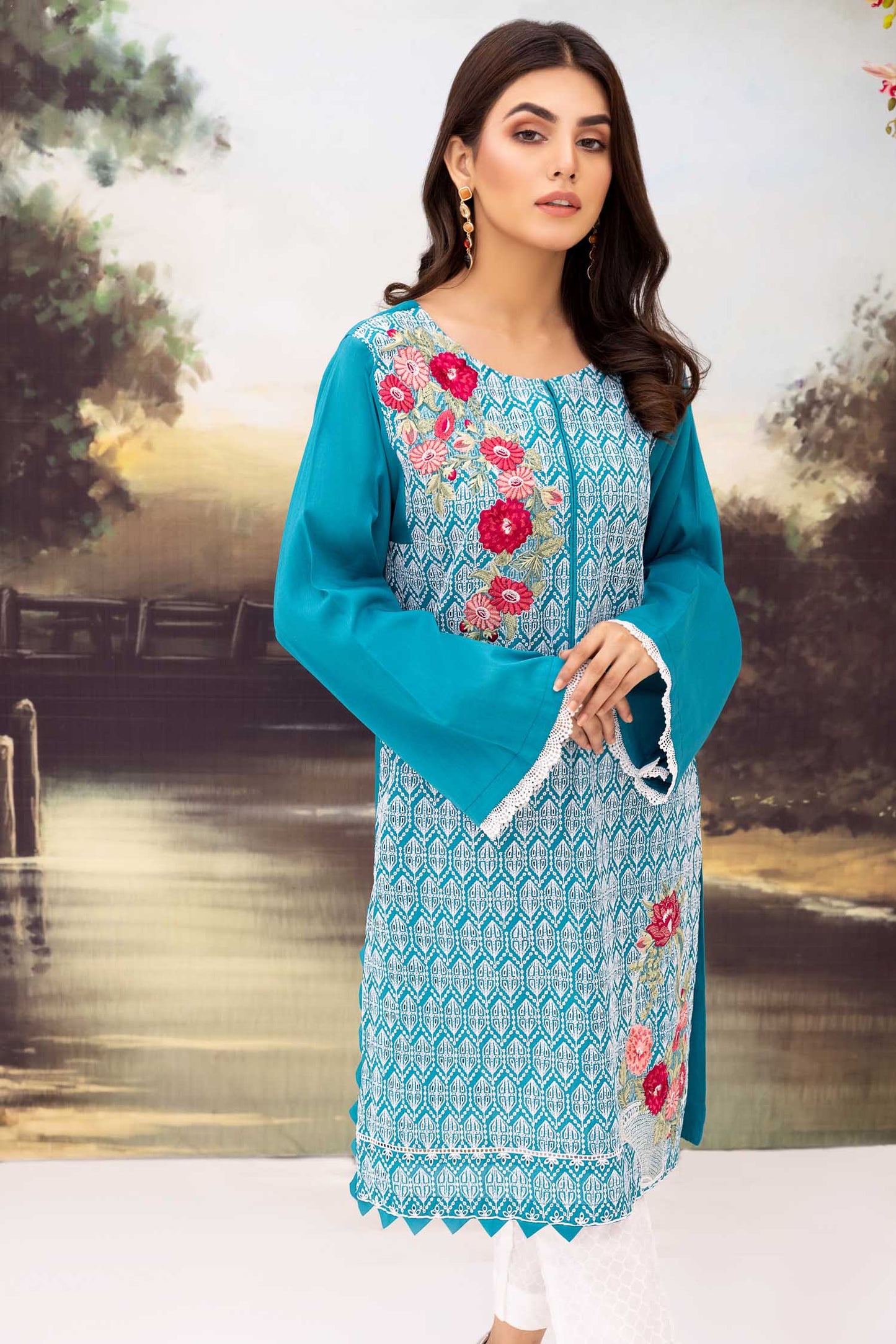 Enticing - Embroidered Schiflli Lawn Stitched