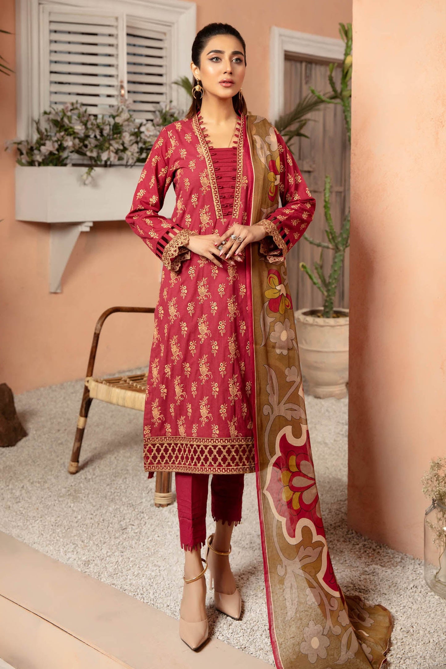 Mandy - Embroidered Lawn Stitched 3PC