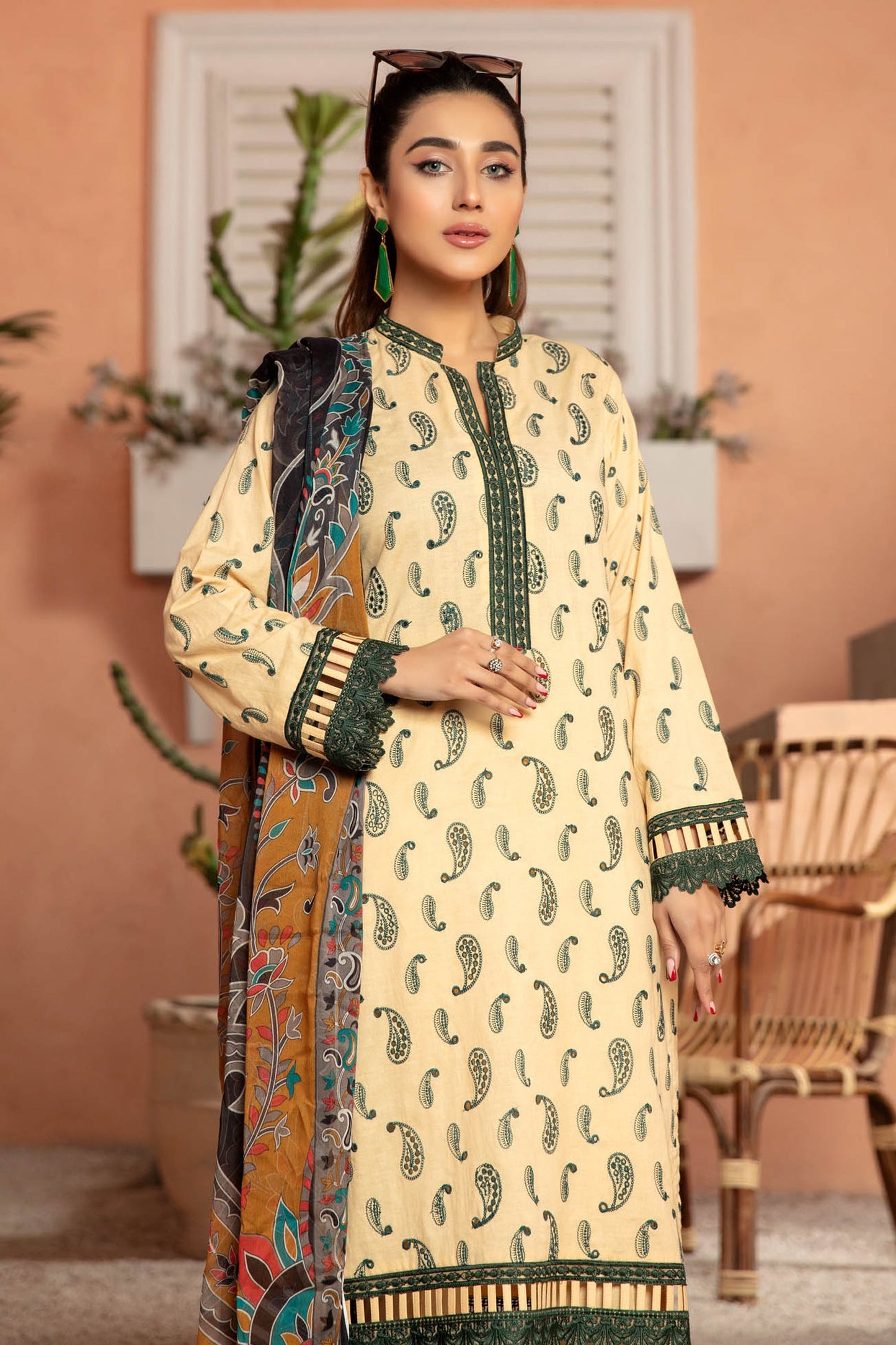 Moccasin - Embroidered Lawn Stitched 3PC