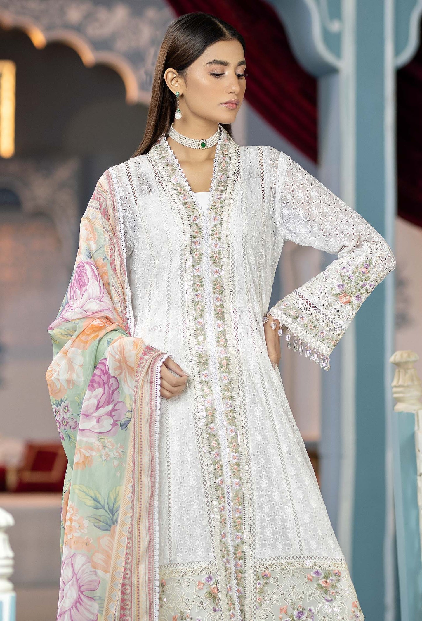 Gradient Breeze - Chikankari Unstitched