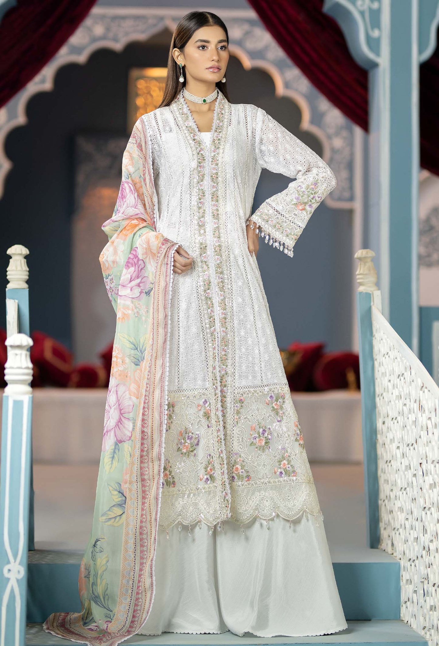 Gradient Breeze - Chikankari Unstitched