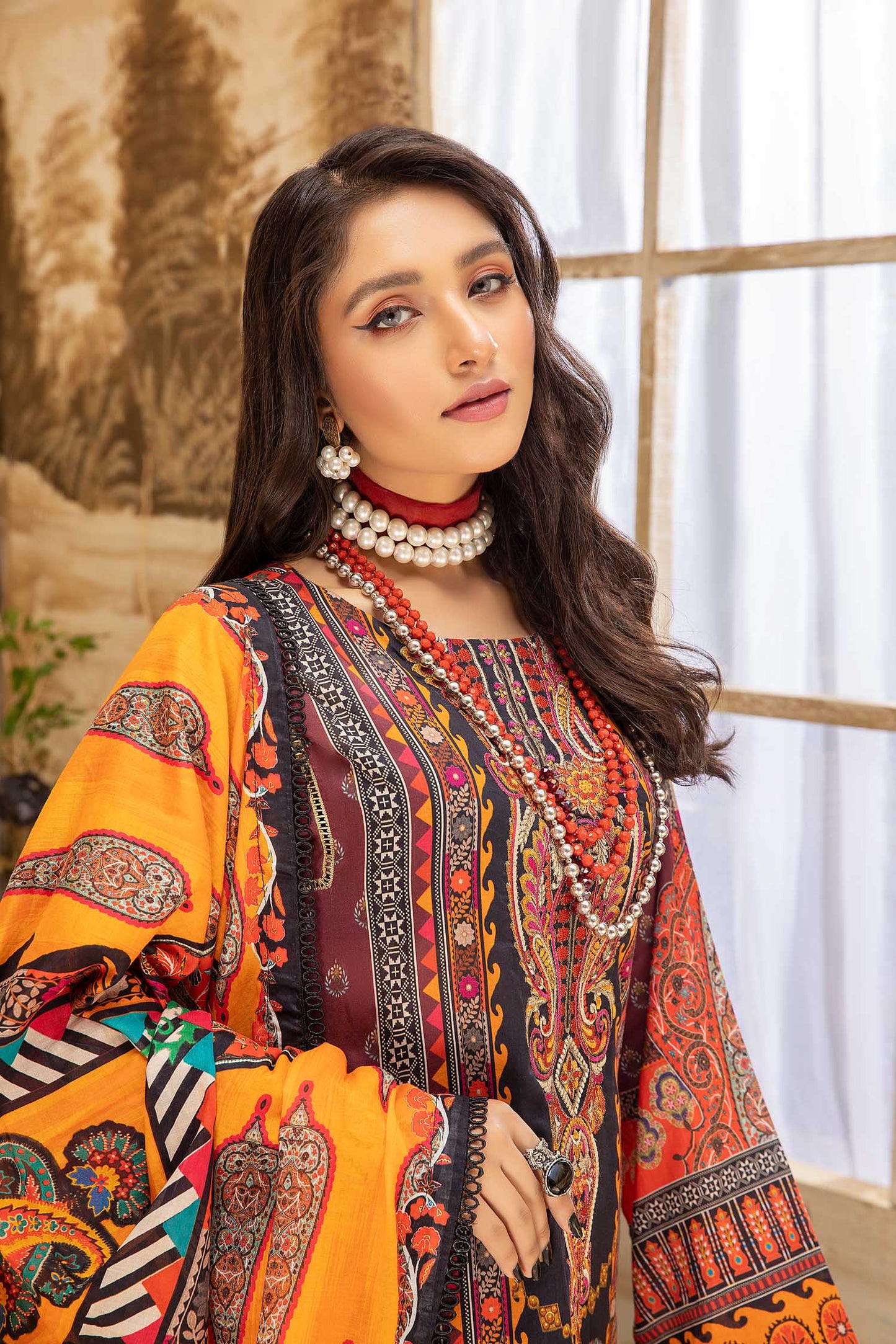 Fleurel - Digital Printed And Embroidered Lawn 3PC