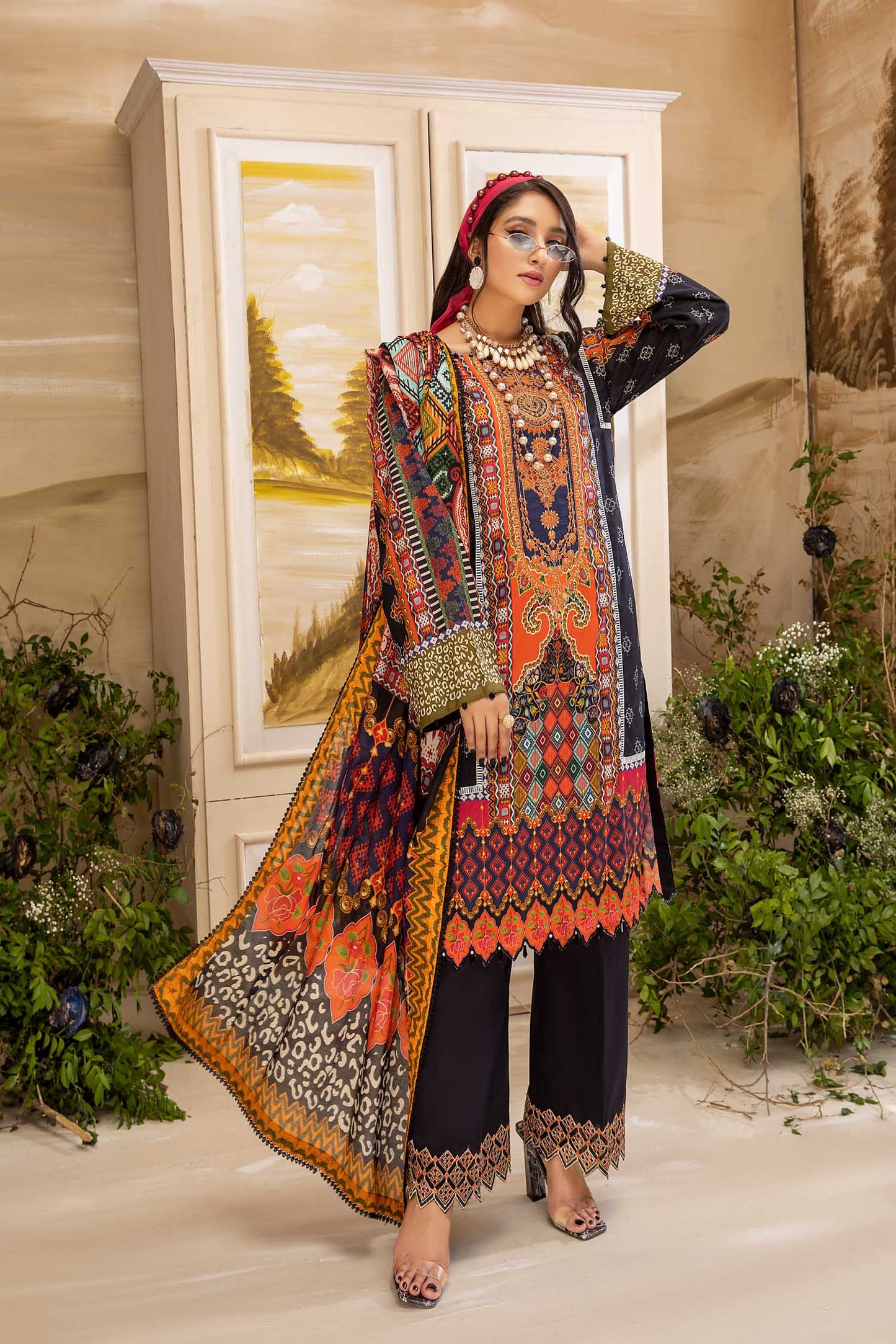 Comfrey - Digital Printed And Embroidered Lawn 3PC