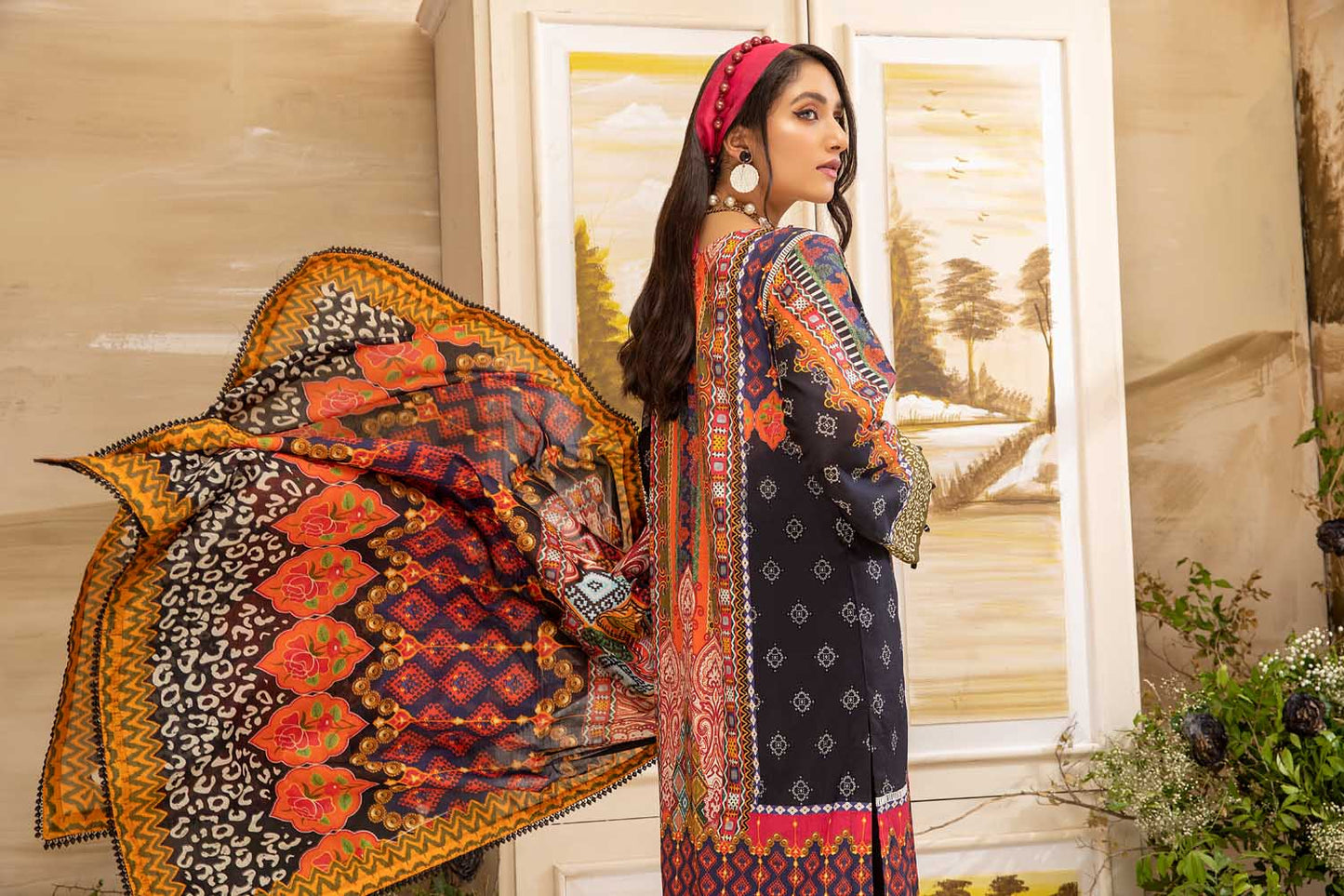 Comfrey - Digital Printed And Embroidered Lawn 3PC