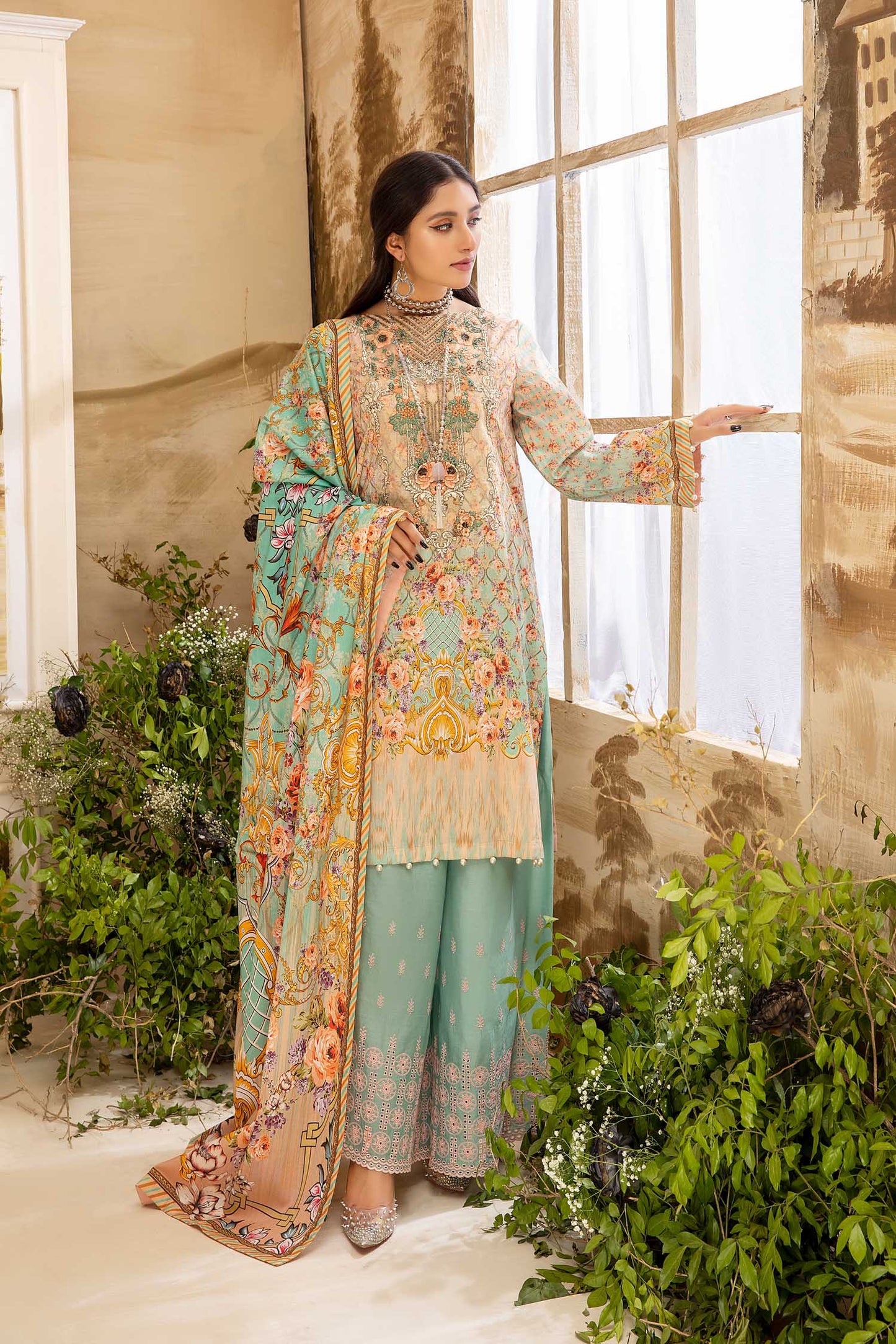 Imogen - Digital Printed And Embroidered Lawn 3PC