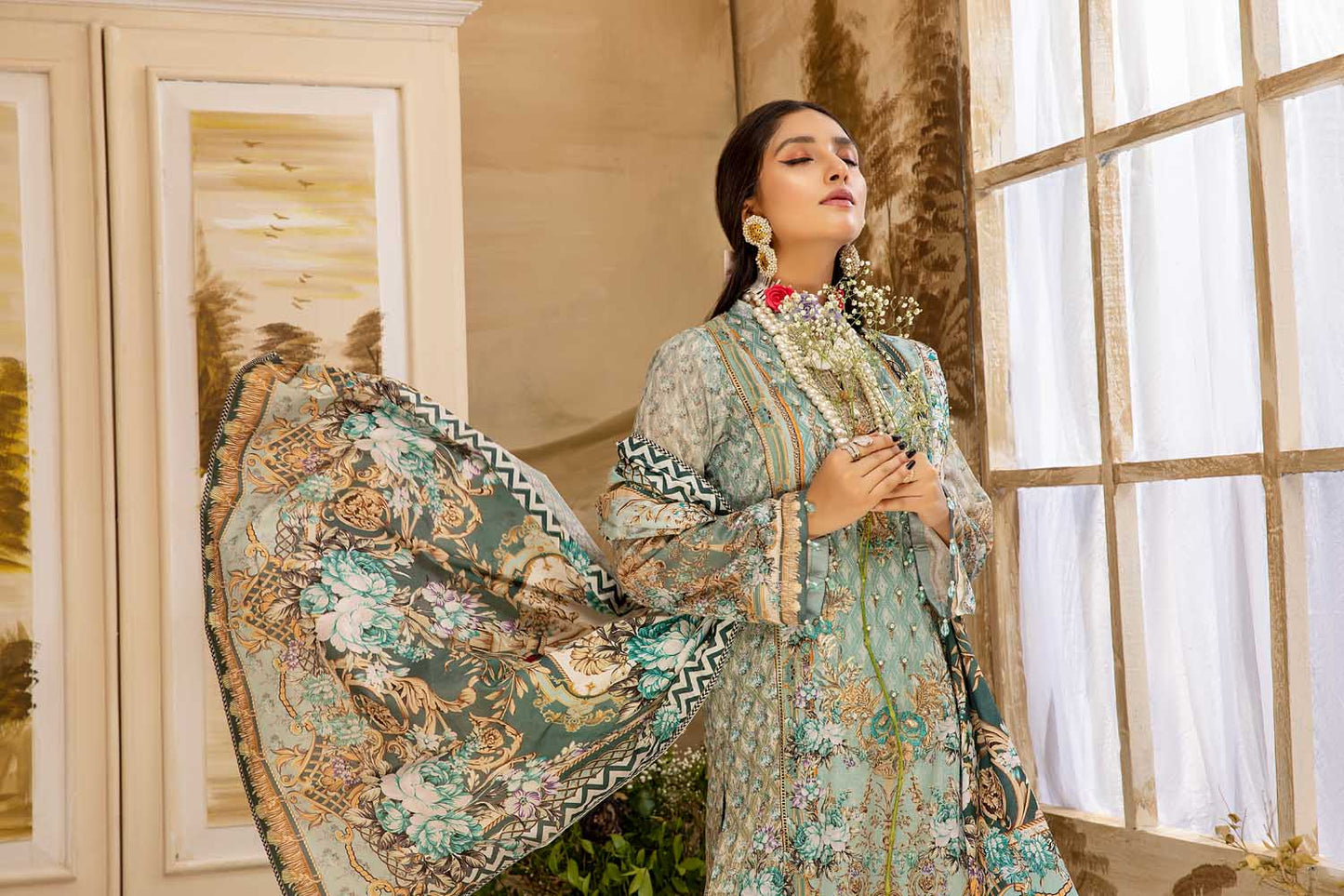 Sea Lavender - Digital Printed And Embroidered Lawn 3PC