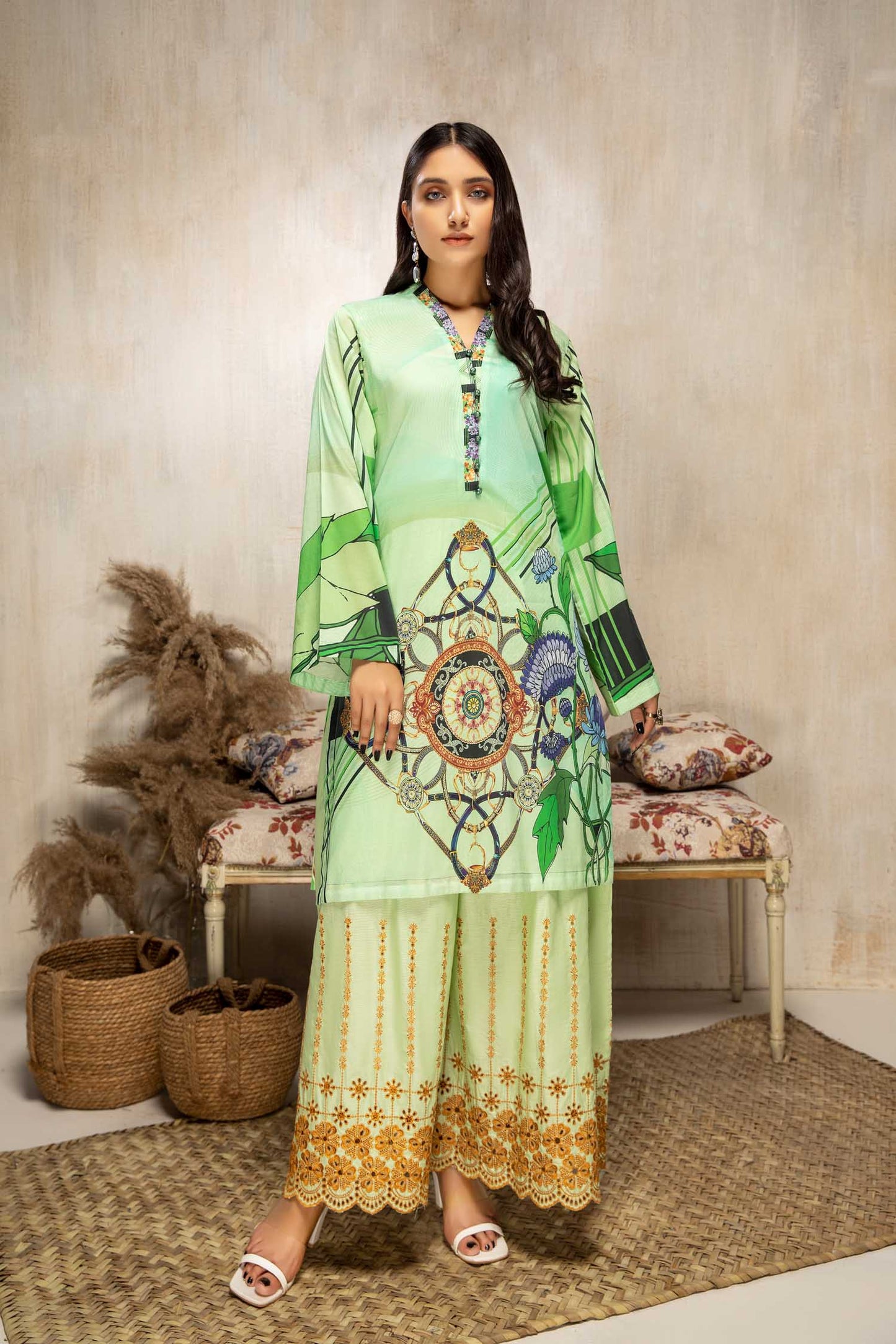 Mint - Digital Printed Lawn 2 piece