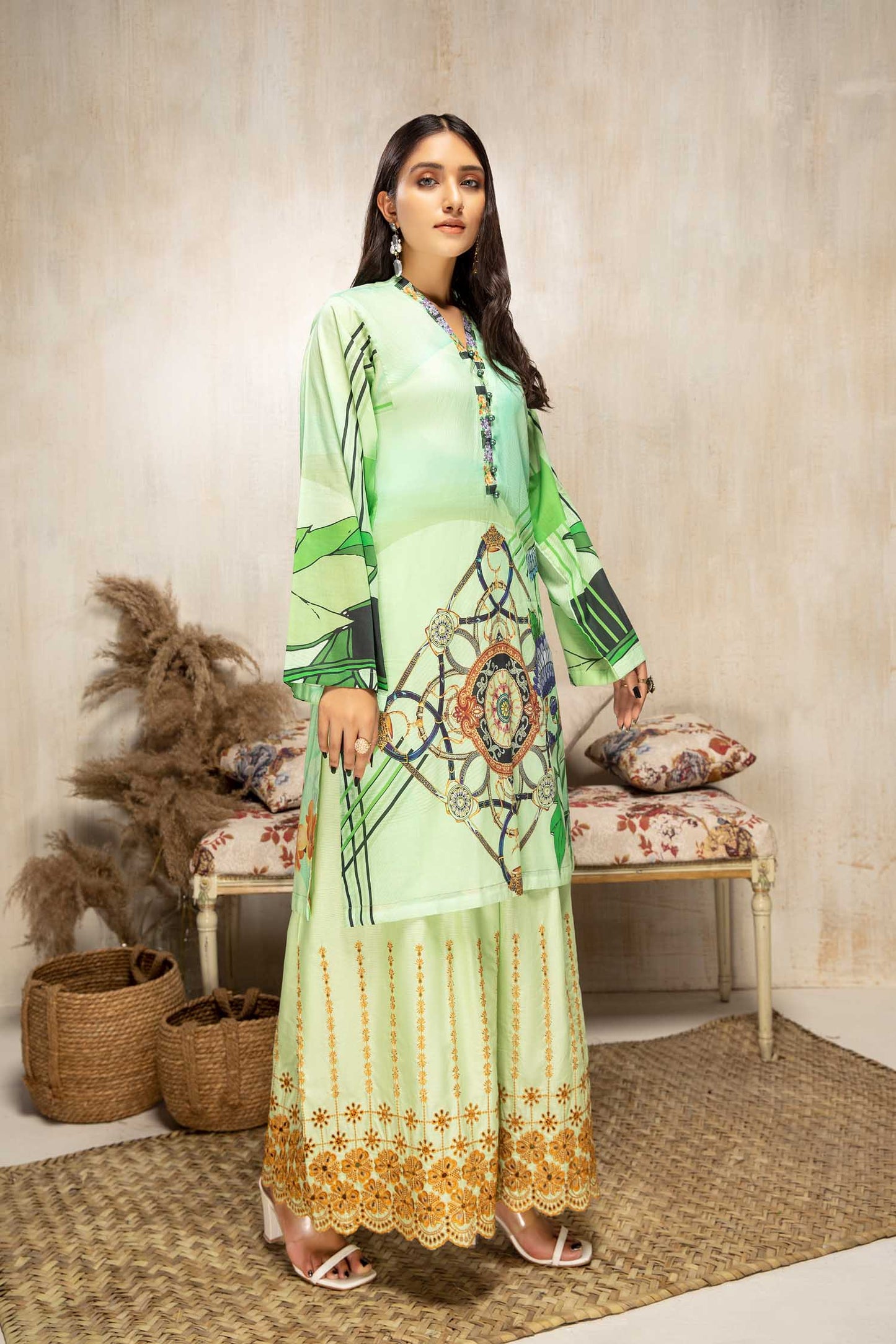 Mint - Digital Printed Lawn 2 piece