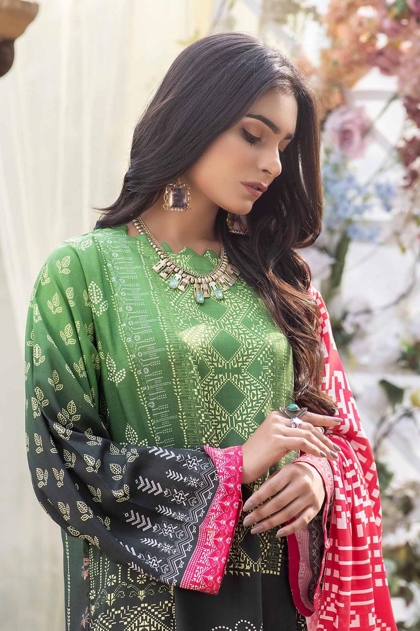 Hazel Green - Digital Printed Linen