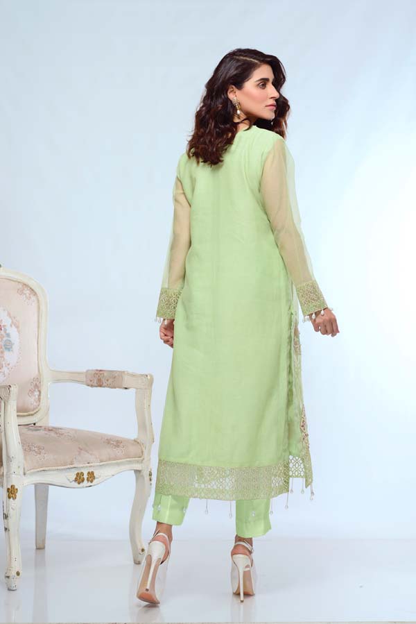 Dresden Diamond - Embroidered & Hand Embellished Cotton Net