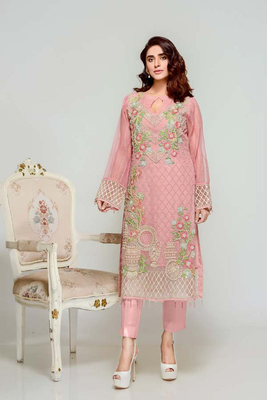 Daria-i-Noor - Embroidered & Hand Embellished Cotton Net