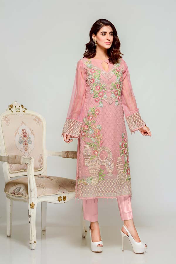 Daria-i-Noor - Embroidered & Hand Embellished Cotton Net