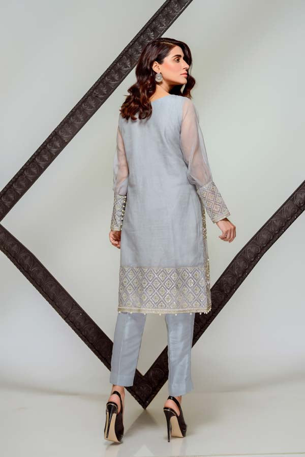 Emerald - Embroidered & Hand Embellished Cotton Net