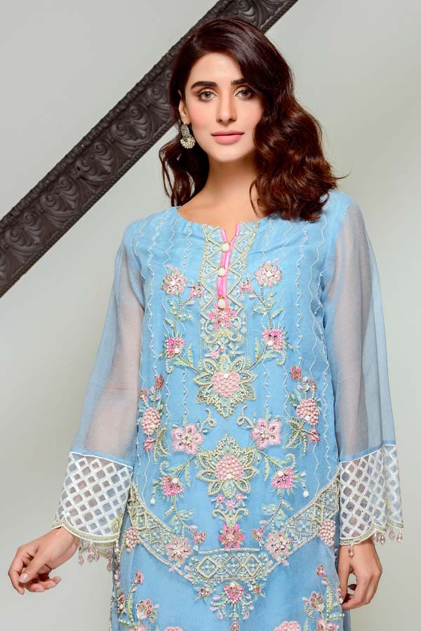 Eilat Stone - Embroidered & Hand Embellished Cotton Net