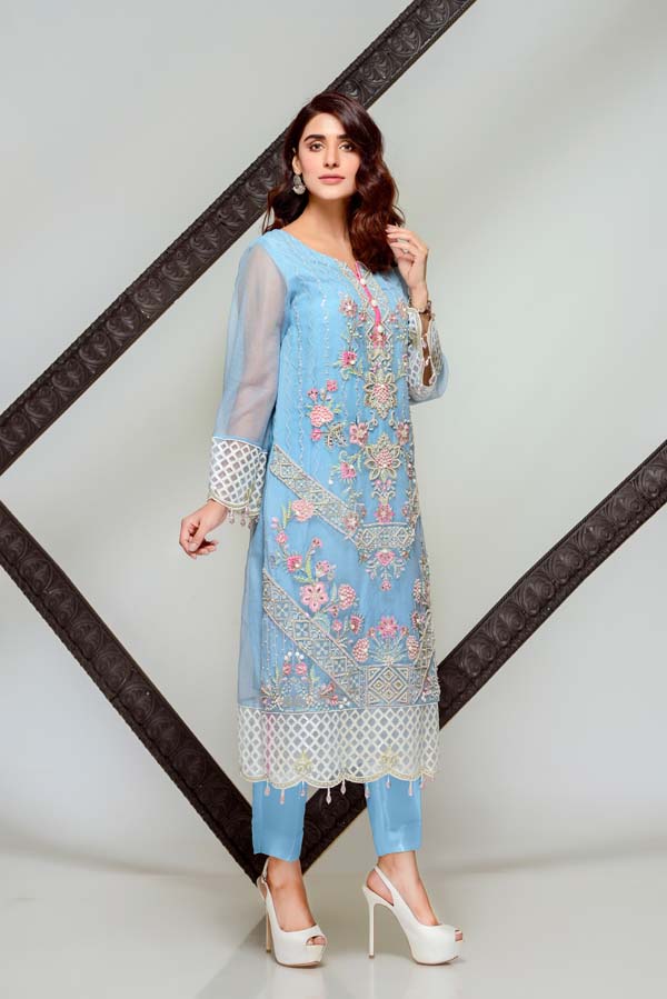 Eilat Stone - Embroidered & Hand Embellished Cotton Net