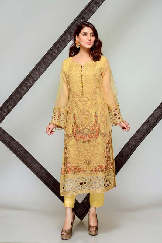 Carnelian - Embroidered & Hand Embellished Cotton Net