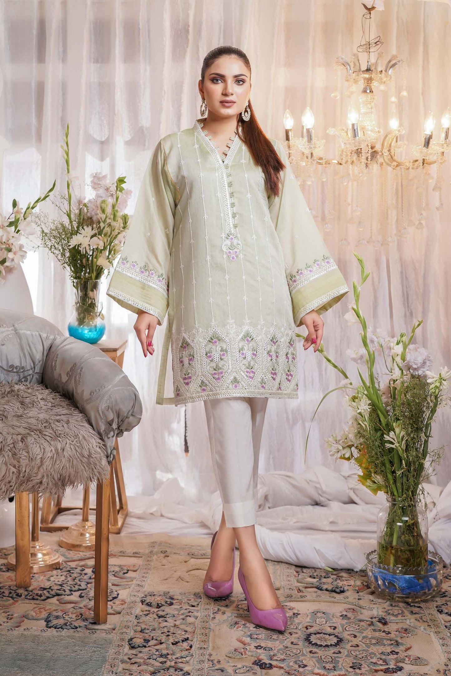Intrigue - Embroidered Paper Silk Stitch Kurti