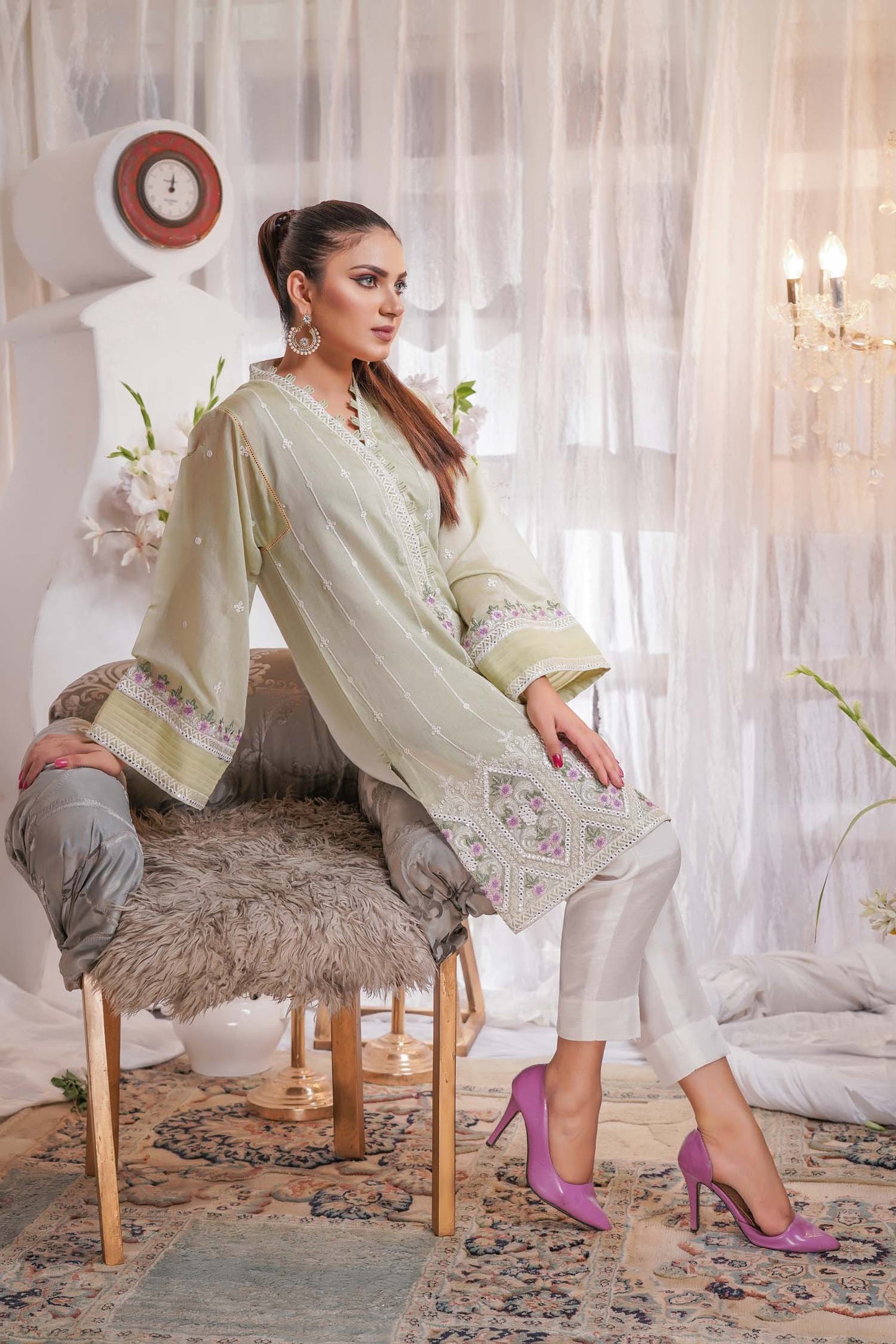 Intrigue - Embroidered Paper Silk Stitch Kurti