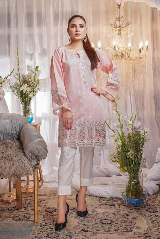 Palm - Embroidered Paper Silk Stitch Kurti