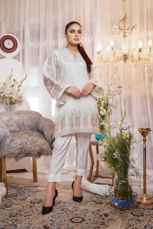 Disown - Embroidered Paper Silk Stitch Kurti