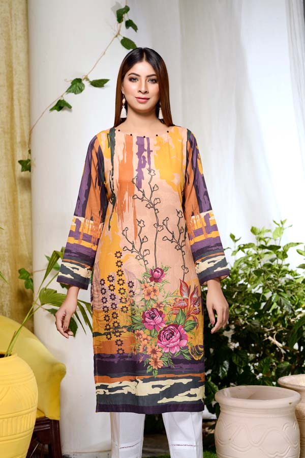 Botanical Wonders - Digital Printed Unstitch Lawn Kurti